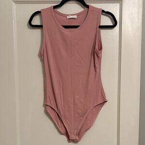 Chic Pink Sleeveless Bodysuit